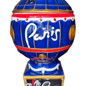 VTG Paris Las Vegas Resort Ceramic Drink Cup Hot Air Balloon  9” Home Decor